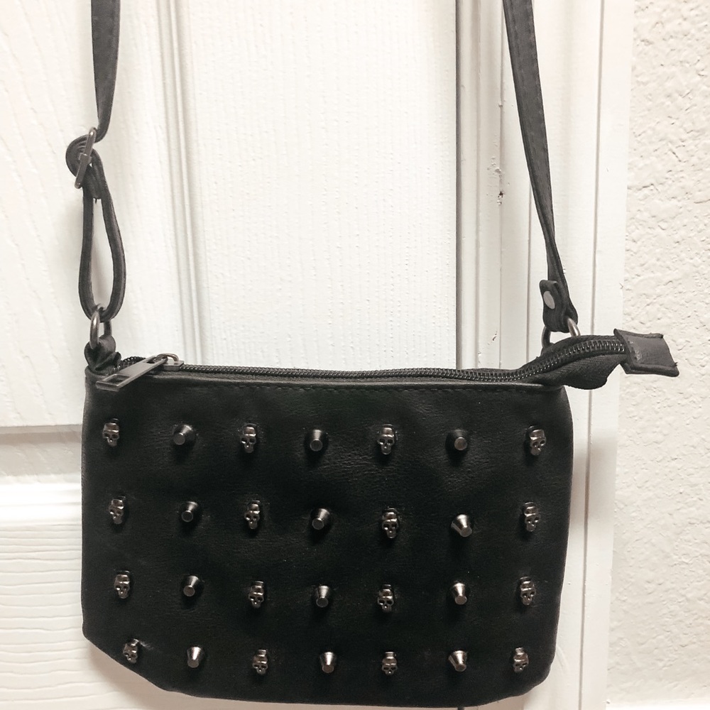 Black Crossbody Studded Skull Purse